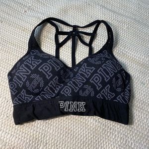 PINK Grey&Black Padded Athletic Sports Bra